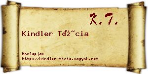 Kindler Tícia névjegykártya